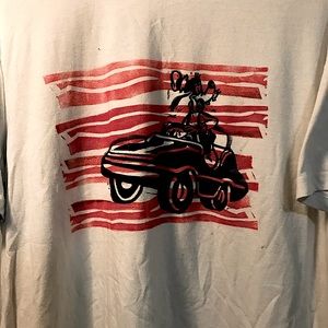 WDW DISNEY GOOFY mickey mouse LARGE WHITE TEE CUSTOM PRINT RED BLACK HOWDY